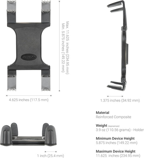 ARKON Universal Tablet Holder for Apple iPad Pro, iPad Air, iPad Mini, Galaxy Tablets TAB001