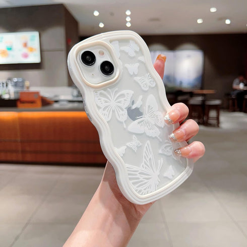 YKCZL 15 Compatible for iPhone Phone Case,Cute Bear Floral Butterfly Cloud Kawaii Pattern,Soft TPU Transparent Women