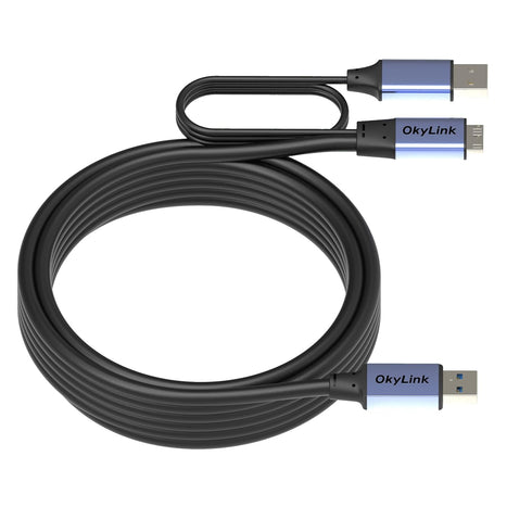3.0 (3.2 1) 5Gbps 15ft(5M) OkyLink USB Gen A to Micro-B Male to Male Data Cable, High Speed Transfer, for External Hard