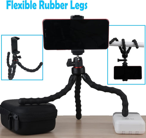 Purthet 17 16 15,Android Flexible Mini Tripod for Cell Phone with Wireless Remote and Clip, Compatible with iPhone