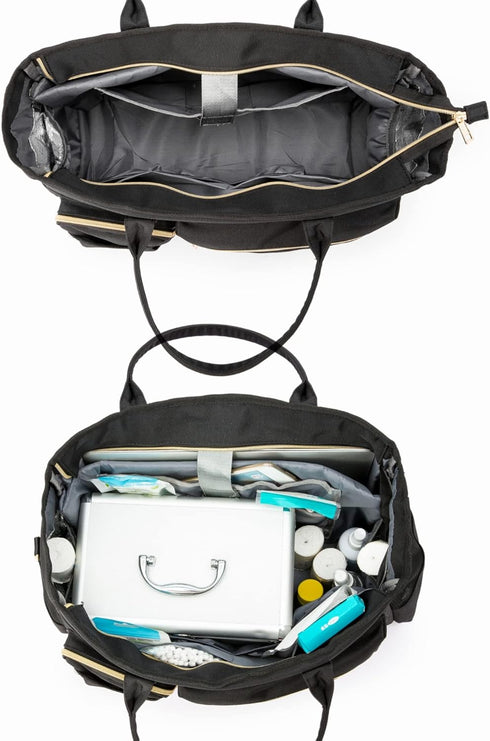 Rabjen Nurse Tote Bag with Padded 15.6” Laptop Sleeve, Medical Supplies Shoulder Bag for Home Health Care