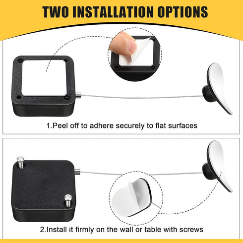 Mimorou 9 6.5 Pcs ft Retractable Security Cable Lock with Double Sided Adhesive and Screws TV Remote Control Tether