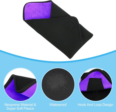 PATIKIL Camera Protective Wrap, 21"x21" Lens Wrap Cloth, Thick Neoprene, Lens Pouch Bag with Hook and Loop, Black Purple
