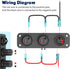 Qidoe 12V USB Panel Cigarette Lighter Socket with Rocker Switch, 58W Multiport USB Outlet for Car Marine RV Truck