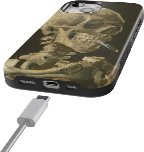 Casely iPhone 15 Case | After Hours | Van Gogh Skeleton | Bold Case | Compatible with MagSafe
