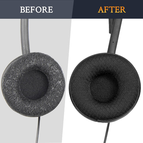 SOULWIT 60mm Ear Pads Replacement for Plantronics HW510/HW520, Poly Blackwire C210/C220/C310/C320, Durable Mesh Fabric