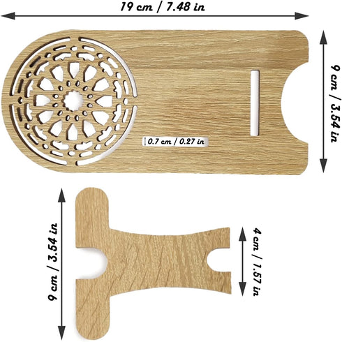 Wooden Desk Cell Phone Stand, Charging Organizer Compatible with iPhone, iPad, and Tablets, Use Horizontally or