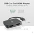 Plugable USB C to HDMI Adapter for Dual Monitors 4K 60Hz, Compatible with Windows, Chromebook, USB4 Laptops