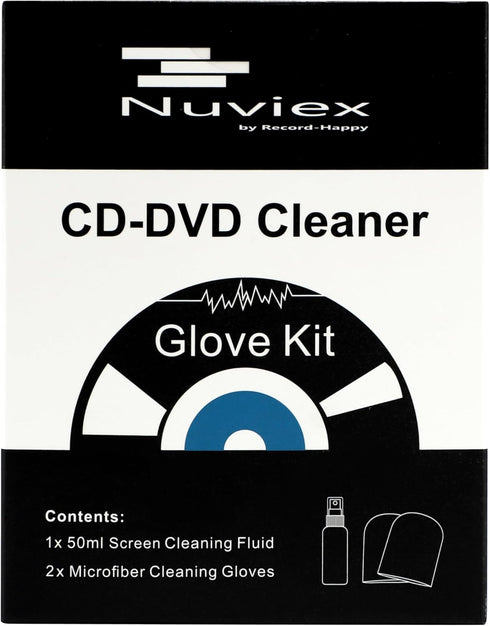 Set Premium CD Cleaner Cloth Kit - Compact Disc CD-DVD Cleaning Fluid and Microfiber Towel Anti-Static Glove