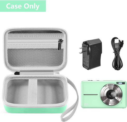 Leayjeen Digital Camera Case Compatible with Lecran/CAMKORY/IWEUKJLO/VAHOIALD/uikicon/jckduhan/akjjhfue FHD 1080P 44MP Point Digital Camera,Compact Digital Camera for Teens and Kids-Green(Case Only)