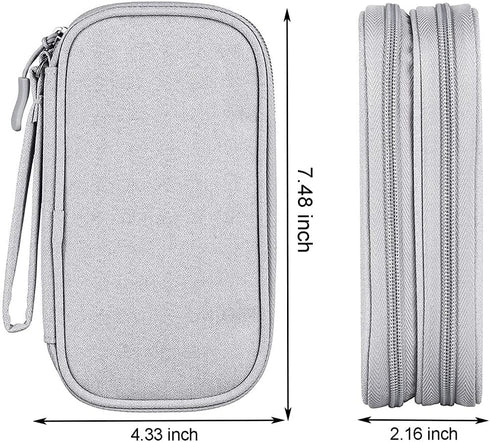 Electronics Accessories Bag, Universal Electronics Accessories Organizer Case, Waterproof Portable Cable Organizer Bag, Travel Gear Carry Bag for Cord, Charger, Flash Drive, Phone, SD Card, Gray by dealcase