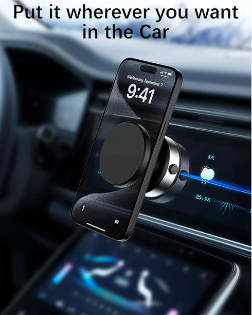 Generic 360 Electric Vacuum Suction Cup Magnetic Phone Mount, Rotatable Magnetic Cell Phone Holder, Adjustable