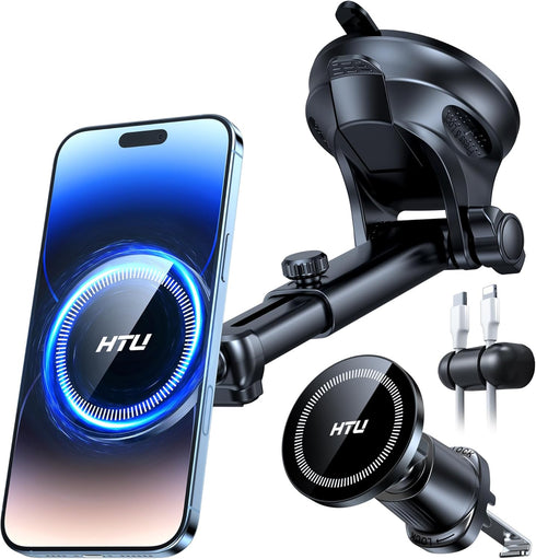 HTU Military-Grade for MagSafe Car MountUpgraded Strongest Suction Magnetic Phone Holder Cell Stand