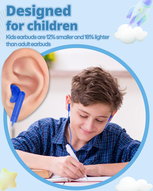 50 Pack Set 3.5mm Bulk Earbuds for Kids, Classroom Earbuds, Affordable in-Ear with Jack, Wired Headphones