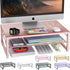 gianotter 2-Tier Metal Monitor Stand Riser, Desk Accessories & Workspace Organizers for Office Supplies, Rose Gold