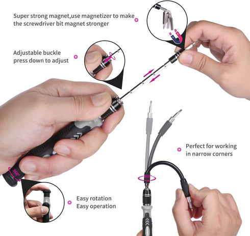 SHOWPIN 122 in 1 Precision Computer Screwdriver Kit, Laptop Sets with 101 Magnetic Drill Bits