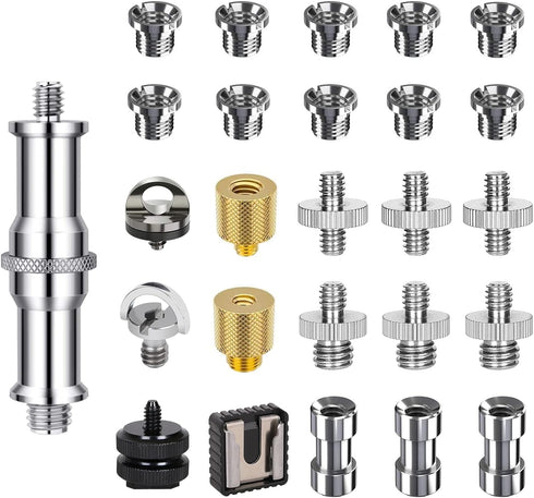 26PCS Camera Screws Mount Set - 1/4 Inch and 3/8 Inch Threaded Converter Screws for DSLR