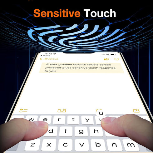 Fotbor Privacy Screen Protector for iPhone 13 Pro Max, 2 Pack Colorful Gradient Anti-Spy Anti-Blue Light Eye Protection