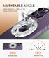 GVIEWIN Magnetic Phone Ring Holder, Compatible with MagSafe Grip with Adjustable Stand for iPhone 15 Pro Max/Plus
