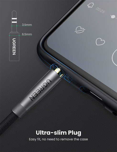 UGREEN 3.5mm Audio Cable, Nylon Braided Aux Cord Male to Male Stereo Hi-Fi Sound for Headphones, 10FT