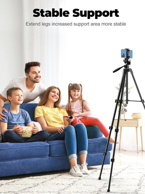 EMART 61 Phone Tripod Stand with Flexible Gooseneck, Portable Tripod for iPhone and Camera, Overhead Cellphone Holder