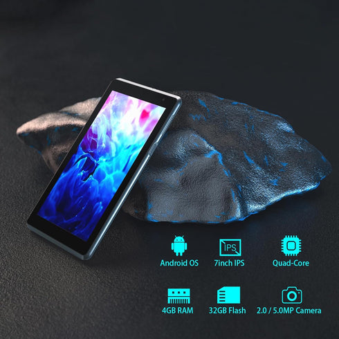 YQSAVIOR 7 Inch Android 12 Tablet - 4GB RAM, 32GB ROM, Quad-Core Processor, IPS Screen, Dual Camera, WiFi, Bluetooth