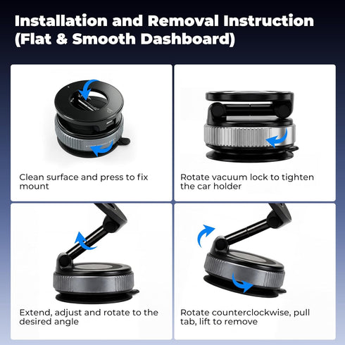 Edenseelake 360 17 16 15 14 13 12 Car Phone Holder for Magsafe, Adjustable Car Phone Mount, Strong Magnetic Vacuum