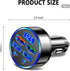 6 Ports Fast Car Charger with Voltage Monitor, USB Charger Compatible with iPhone 13/14/15 & Most Android Models