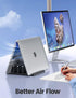 Vaydeer 3-Slot Vertical Laptop Stand - Premium ABS Plastics, Space-Saving Adjustable Desk Organizer
