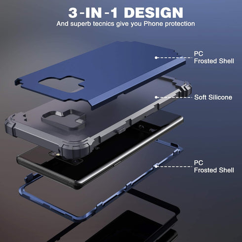 IDweel Galaxy Note 9 Case - Blue 3 in 1 Shockproof Slim Hybrid Heavy Duty Protection for Galaxy Note 9