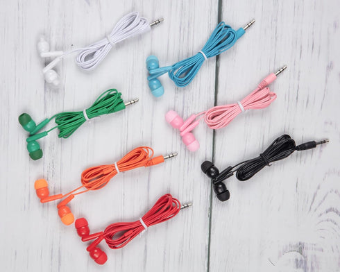 30 Packs Earbuds Bulk Headphones Individually Wrapped for Classrooms, Student Earphones in 7 Colors for School