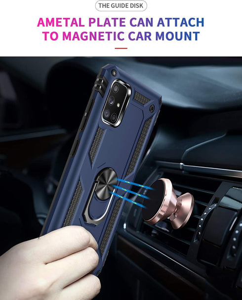 Korecase Galaxy A71 Case, Heavy Duty Rugged Dual Layers, Full Body Shockproof with Ring Kickstand, Rose Gold