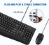 Wired Keyboard and Mouse Combo, EDJO Full-Sized Ergonomic Keyboard with Palm Rest and Optical Wired Mouse
