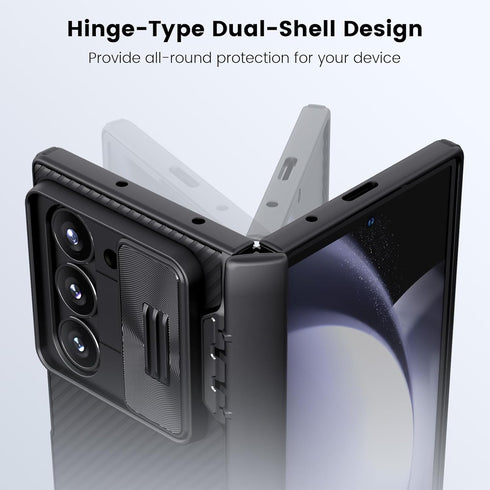 Nillkin for Samsung Galaxy Z Fold 6 Case, Kickstand & Hinge Protection, Glass Screen Protector, CamShield Pro