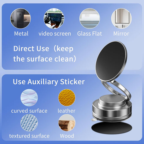 TAEERY 360Rotation Vacuum Magnetic Phone Holder One-Handed Operation Foldable Adjustable Magnetic Phone Holder
