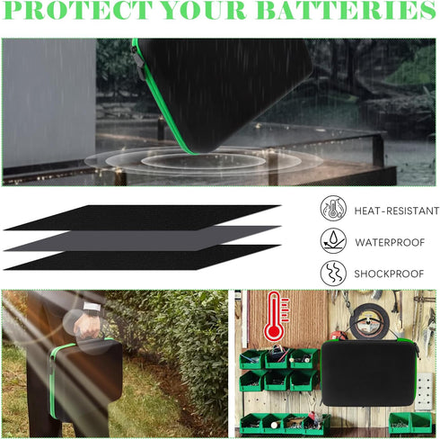 9V 7 Pack 111 Battery Organizer Storage Case with Tester for AA AAA C D Battery Holder Batteries Variety Batteries Mesh