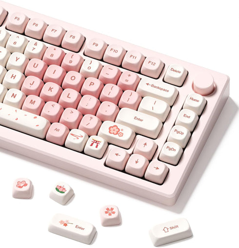 HITIME XVX Pink Cute PBT Keycaps-MOA Keycap, Sakura Love keycap Custom Keyboard Keycaps