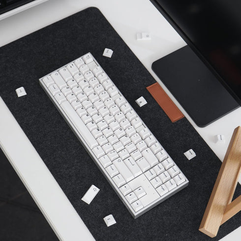White Keycaps Set, Cherry Profile Doubleshot Bow Keycaps, 120 Keys Custom Keyboard Keycap for 60% 65% 70% 75% Cherry MX