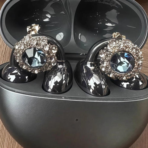 Chooseyo Rhinestone for Clip on Earbuds Open Ear Accessories, Elegant Zirconia Decorative Earphone Accessories