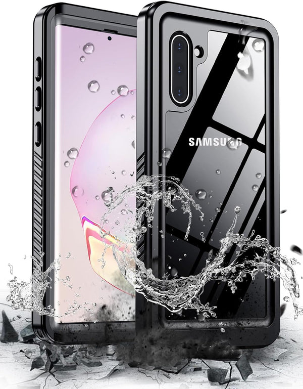 Hualele Galaxy Note 10 Case Waterproof, Built-in Lens & Screen Protector, Rugged Heavy Duty IP68 Underwater