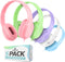 Sonitum Kids Headphones for School, Bulk Set 5-Pack On-Ear Wired Headphones for Schools & Libraries (Mixed Colors)