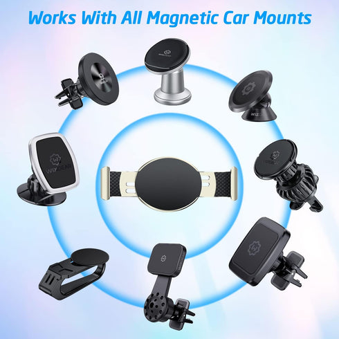 WixGear Metal Phone Clamp for Magnetic Car Mount, Clip and Remove Anytime, Compatible with All Magnet Car Holders