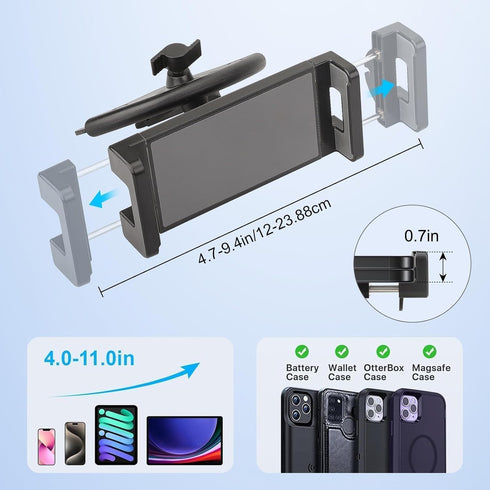 EEEKit 2 1 360 4-11in in CD Slot Tablet Car Mount, Universal Rotation CD Player Car Phone Holder for Devices, Black