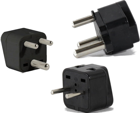 US to India Travel Adapter Plug, Universal to Asia Type E (C/F), M & D AC Power Plugs (Pack of 3)