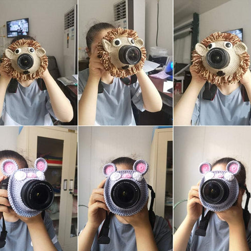 Saycker Shutter Huggers, Camera Buddies Shutter Hugger Photography Props, Handmade Knitted Lens Accessories Pet