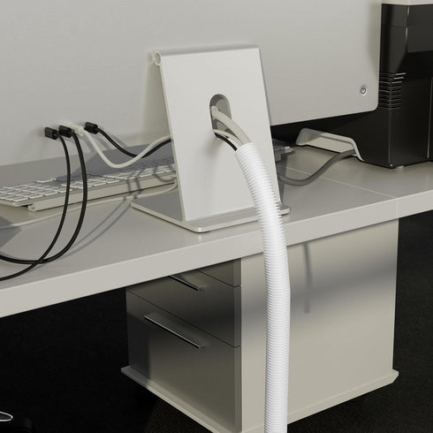 D-Line White 43in Cable Sleeve, Flexible Wire Protector Tubing, 1.26in Diameter