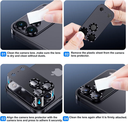 [2 17 AFARER Pcs Camera Lens Protector for iPhone Promax,Ultra-thin HD Metal Tempered Glass Anti-Scratch,Military Grade