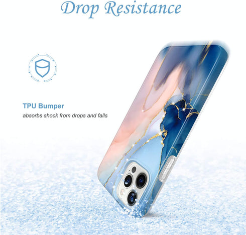 JAHOLAN Gold Glitter Sparkle Case Compatible with iPhone 12 Pro Max, Marble Design, Clear Bumper TPU Soft Rubber Cover