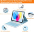 iPad 10th Generation Case with Wireless Bluetooth Keyboard 2022, Built-in Pencil Holder - SkyBlue, Model