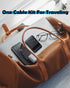 USB Type C to C Charging and Data Transfer Cable with 3 Adapters in Credit Card Size Case